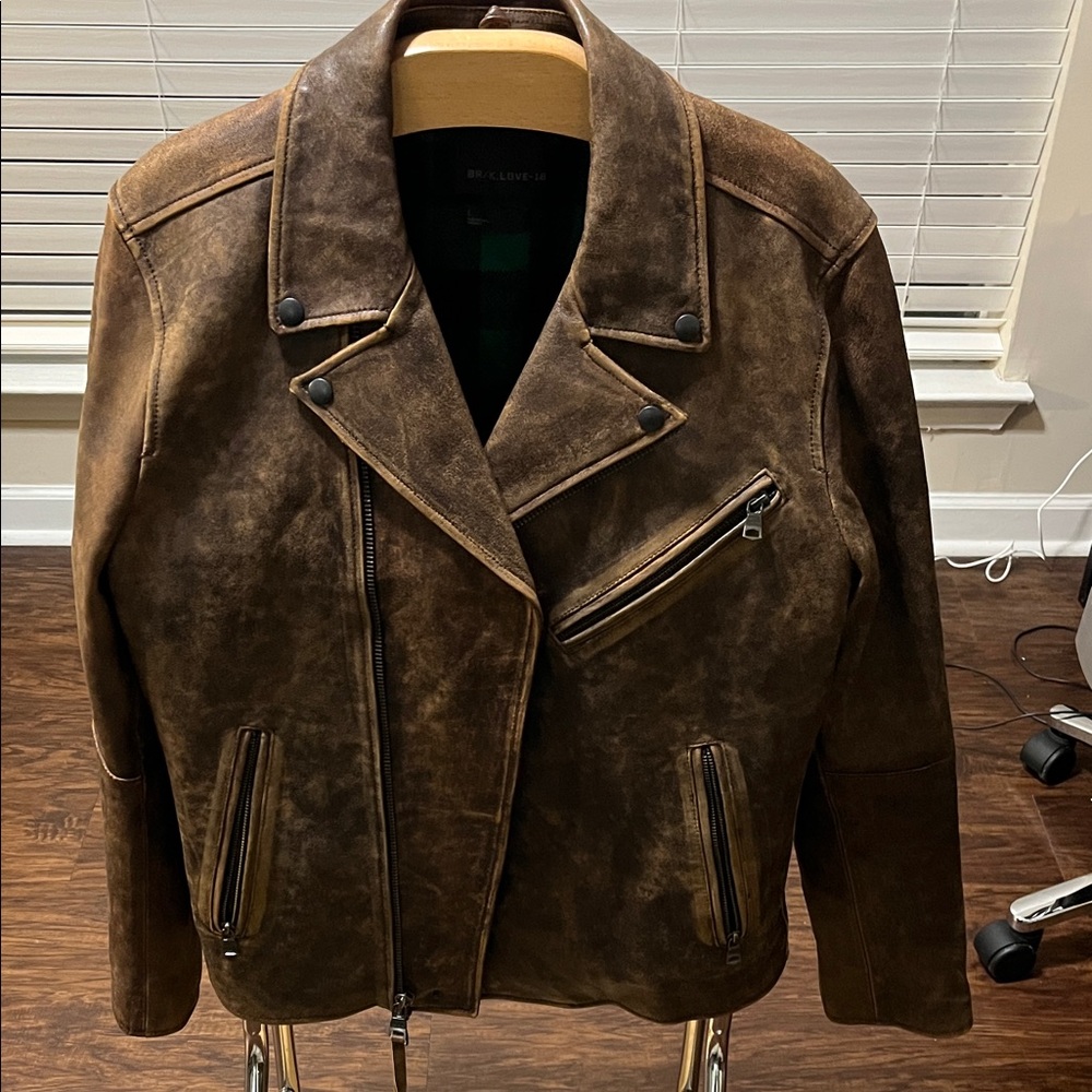 Banana Republic Men's Brown Leather Biker Jacket